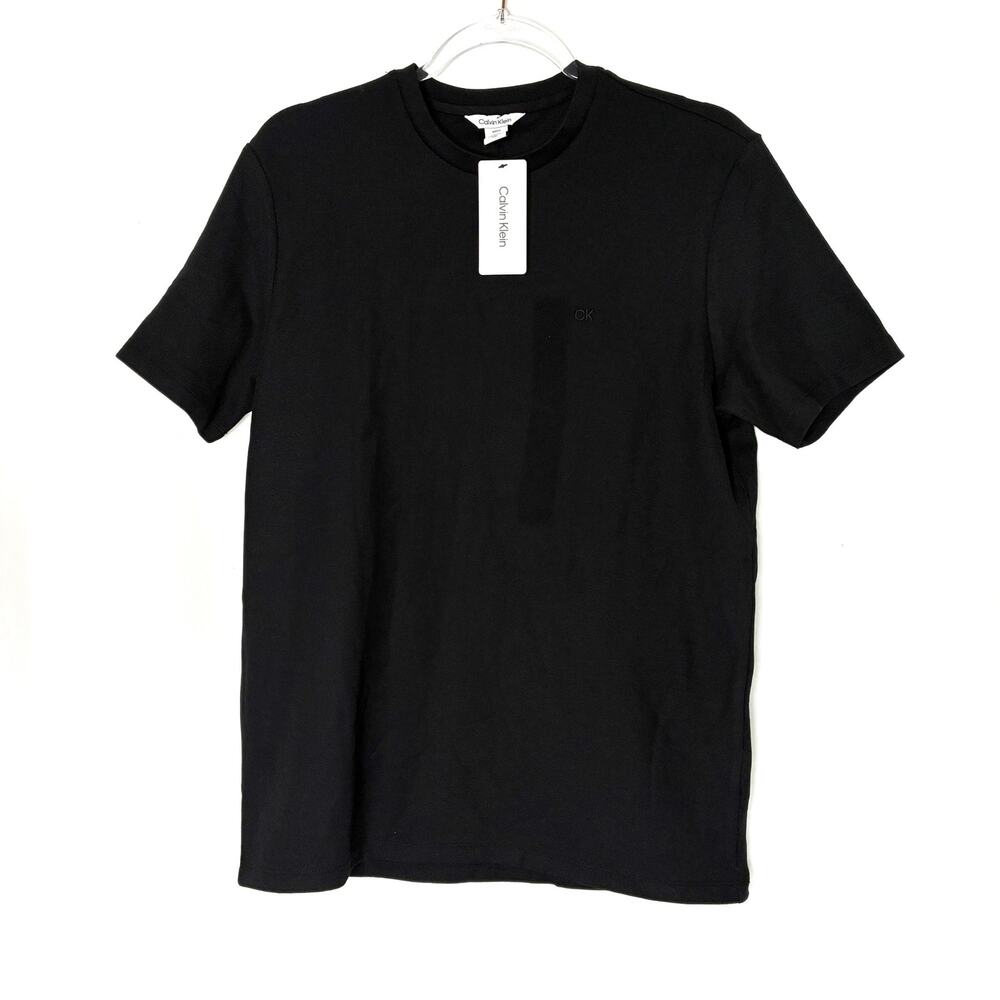 Calvin Klein Refined Knits Black Fine Gauge Tee Shirt Short Sleeve NWT Men Small
